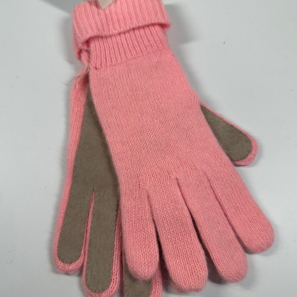 Ben Berger Pink Gloves Vintage Angora Rabbit Lambs Wool Blend Luxury One Size - Picture 4 of 9
